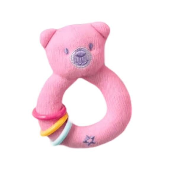 American Girl BITTY BABY Doll RATTLE TOY 5" Teddy Bear & Rings Accessory Plush! - Picture 1 of 4